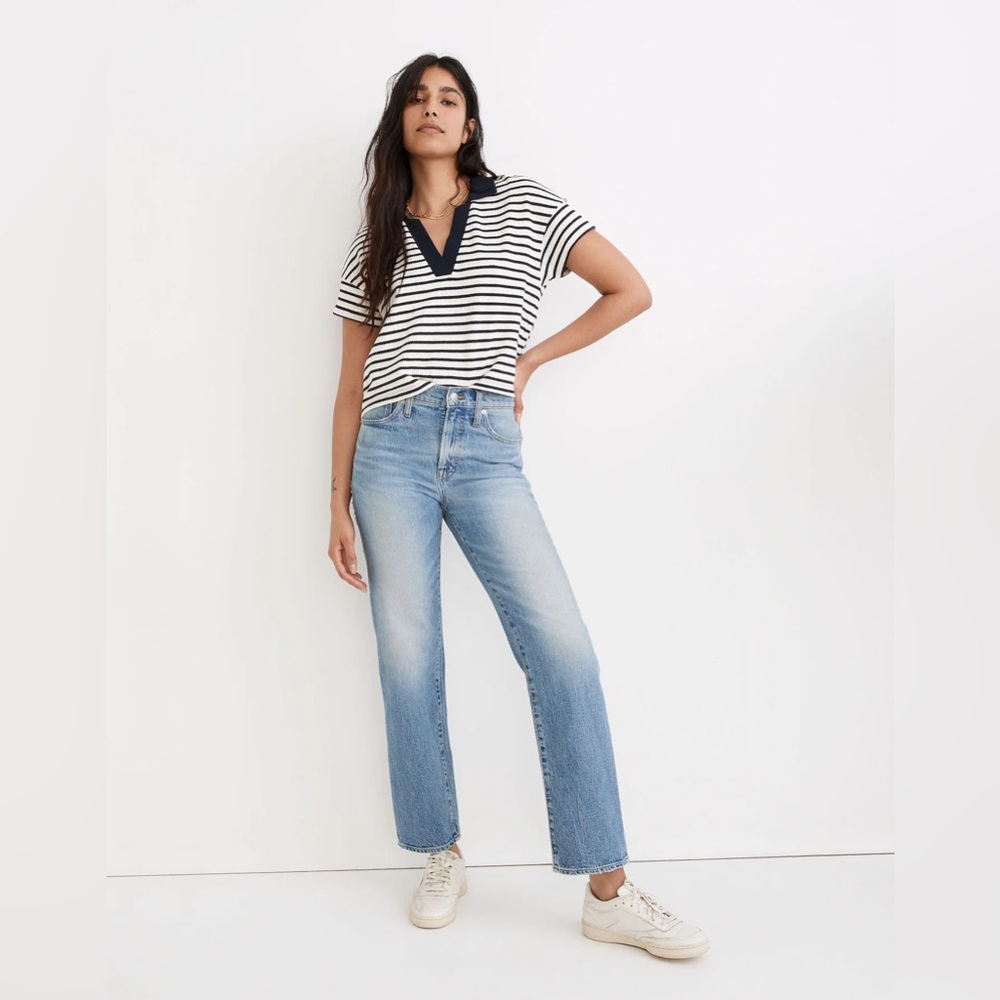 Madewell The Mid-Rise Perfect Vintage Straight Jean in Brandford Wash ND525  31